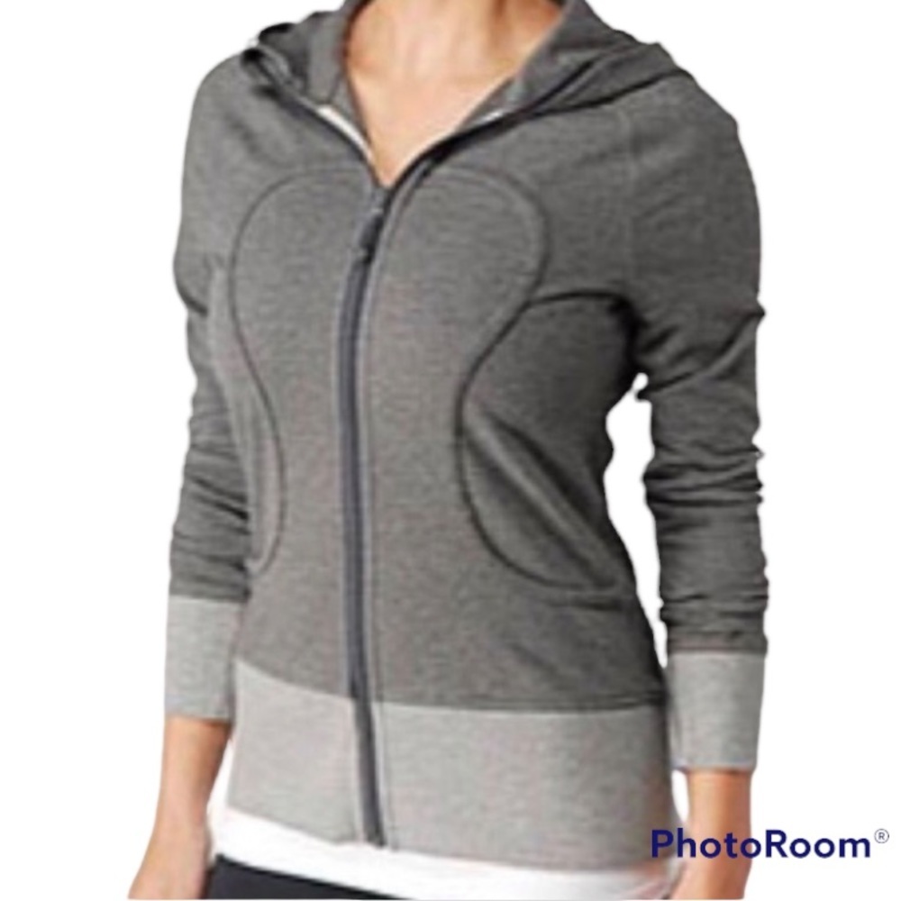 LULULEMON Scuba Grey Cotton Blend Hoodie Size 10
